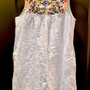 J. crew white linen/cotton blend shift dress